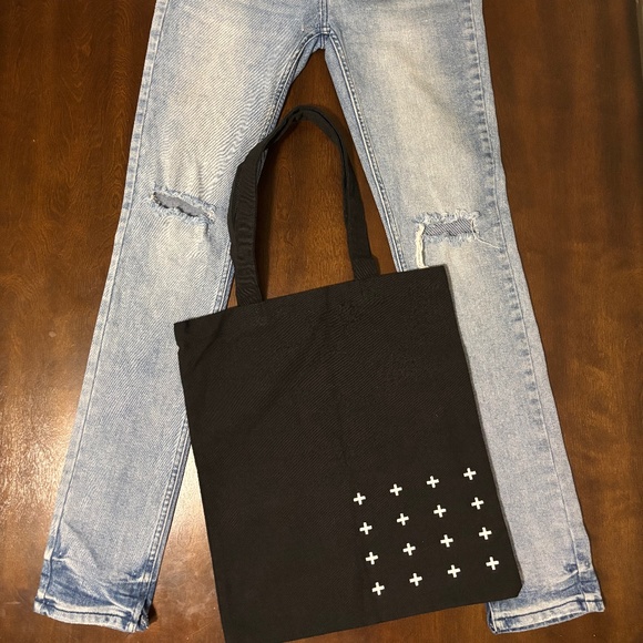 Kabuki Van winkle No Drama distressed denim size 30 tote bag bundle kith grunge - Picture 2 of 13